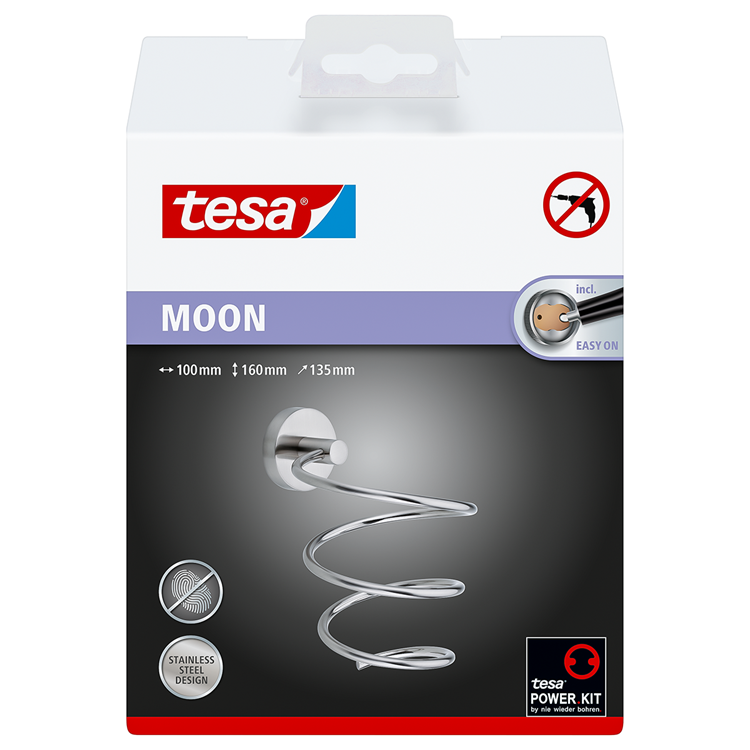 Tesa 1063242 - porte-sèche-cheveux lune | 1 pièce