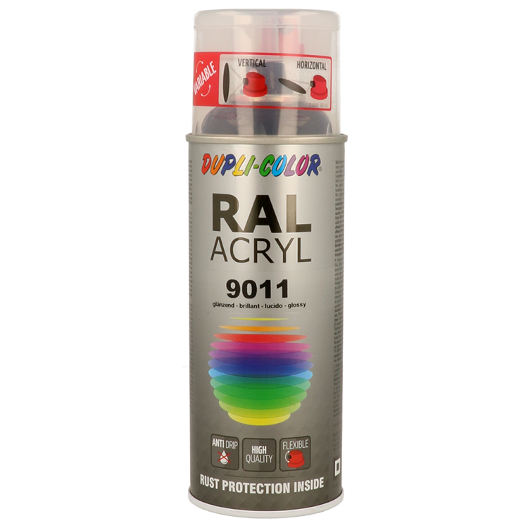 Motip 1059951 - noir graphite ral 9011 400 ml | 2 pièces