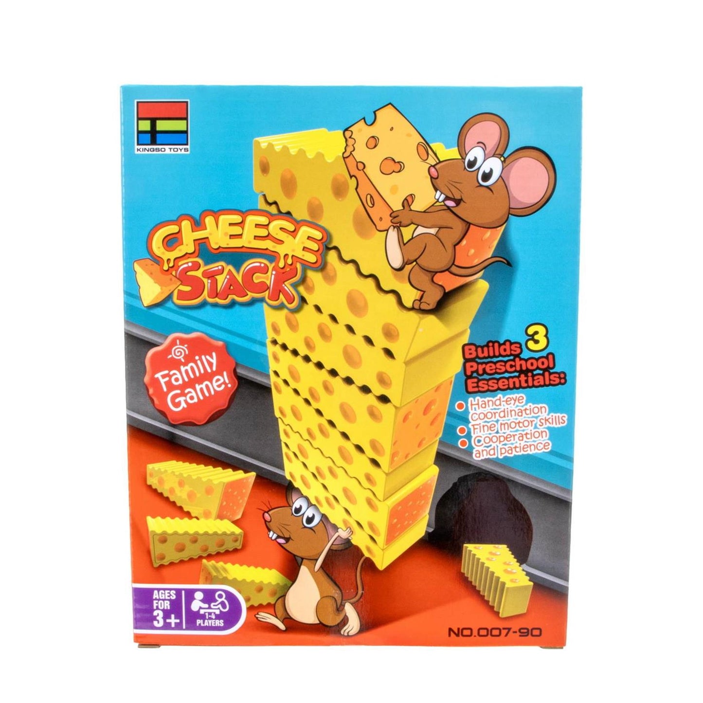 Jeu d'empilage de pile de fromages dans une boîte