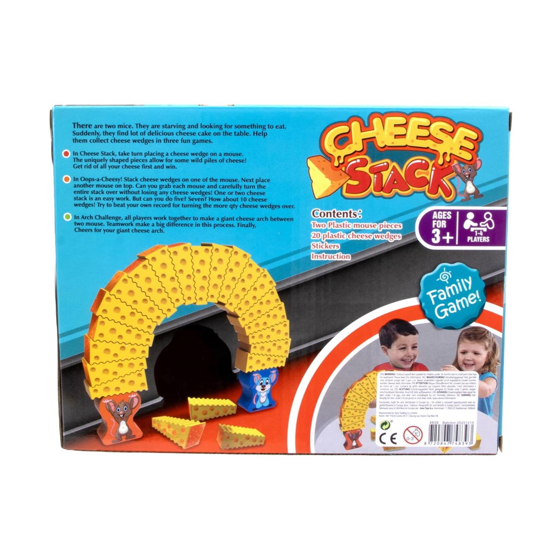 Jeu d'empilage de pile de fromages dans une boîte
