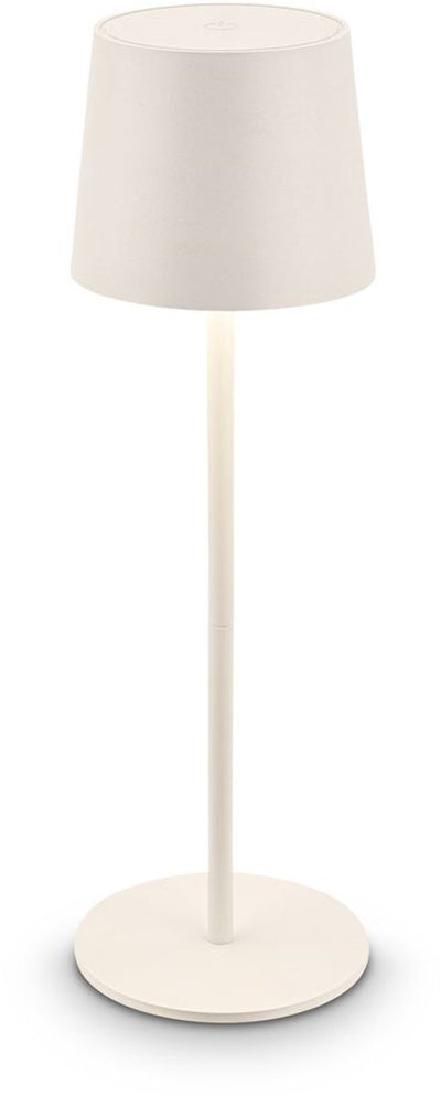 B.k.licht briloner bota - lampe de table led rechargeable - dimmable - sans fil - 33cm de haut - ip44 - pour intérieur extérieur - sur batterie - blanc