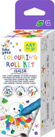 Haku yoka : mini kit rouleau à colorier animaux marins 12x200cm, comprenant 4 crayons de couleur et peinture par numéro, détachable, en cire d'abeille (10%), en boîte 6,2x6,2x19,6cm, 3+