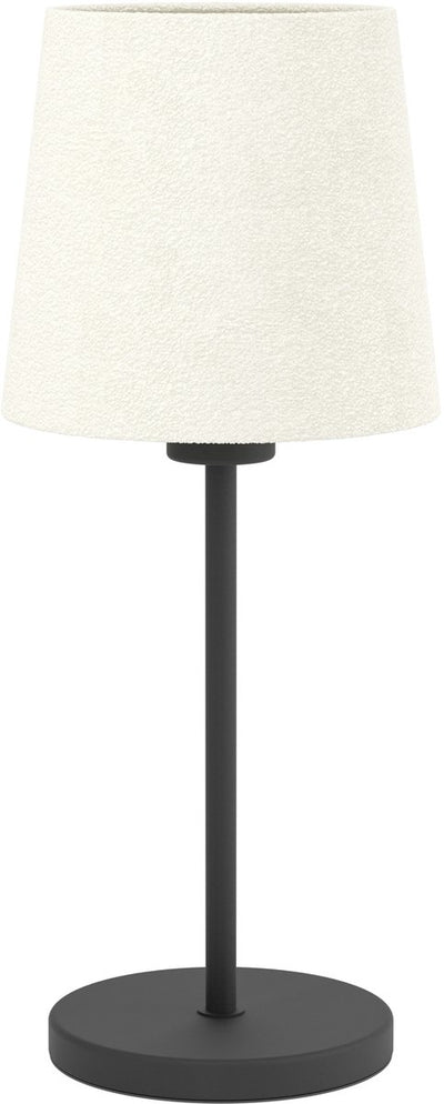 Lampe de table Eglo febres - e27 - 44 cm - noir et blanc - tissu peluche