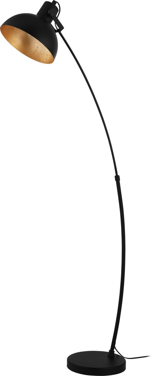 Lampadaire Eglo jaafra - e27 - 158 cm - lampe arc - or noir