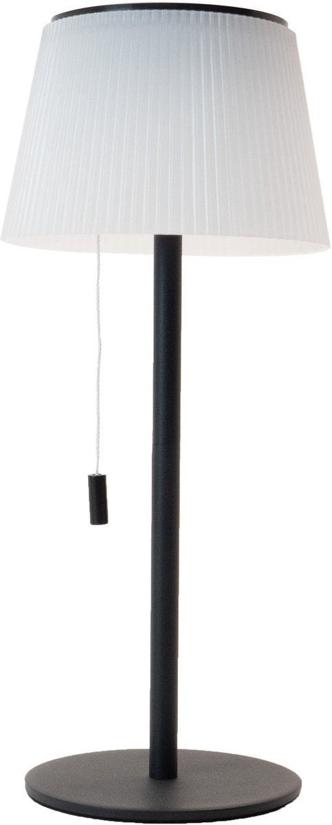 Lampe de table Eglo scordiano - rechargeable (jusqu'à 22 heures de lumière) - solaire - 38 cm - noir et blanc - sans fil - intérieur et extérieur - interrupteur à tirette