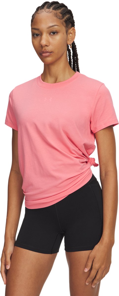 Chemise de sport pour femmes Under Armour UA Rival Core SS-PNK - Rose doux-amer - Rose doux-amer