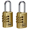 Yale 1060493 - 2 cadenas à code 22mm laiton | 3 pièces