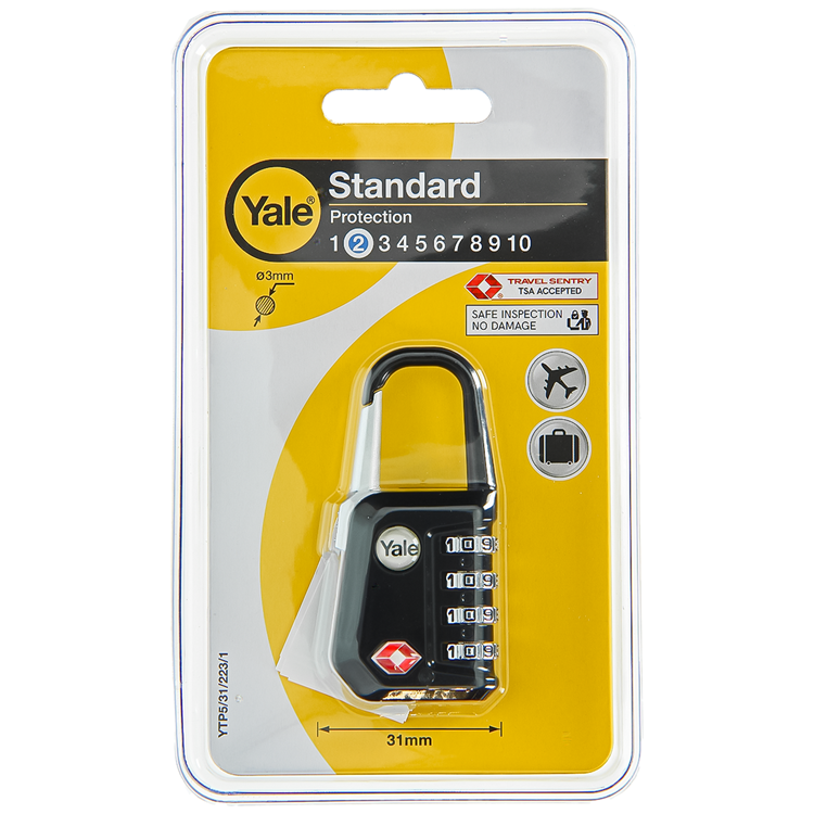Yale 1060497 - cadenas à code tsa noir | 3 pièces