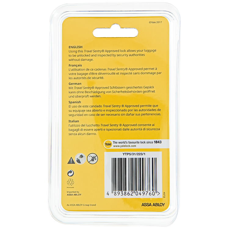 Yale 1060497 - cadenas à code tsa noir | 3 pièces