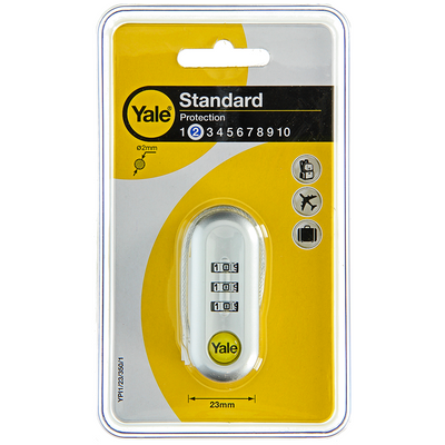 Yale 1060498 - cadenas à code flexible avec étiquette d'identification | 3 pièces