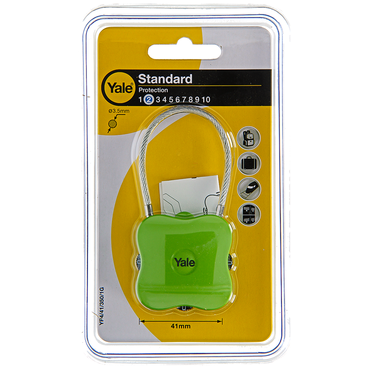 Yale 1060502 - cadenas à code flex vert | 3 pièces