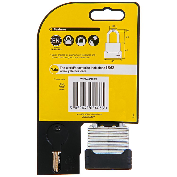 Yale 1060490 - protecteur de cadenas 45mm laminé | 3 pièces