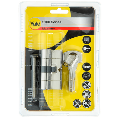 Yale 1060525 - cylindre profilé 2100 mv 60mm (30 30) | 2 pièces