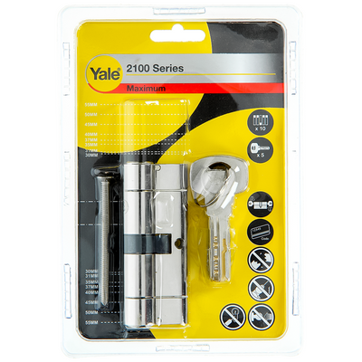 Yale 1060530 - cylindre profilé 2100 mv 80mm (40 40) | 2 pièces