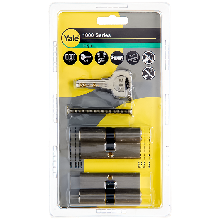 Yale 1060547 - 2 cylindres profilés. 1000mV 60mm(30 30) | 2 pièces