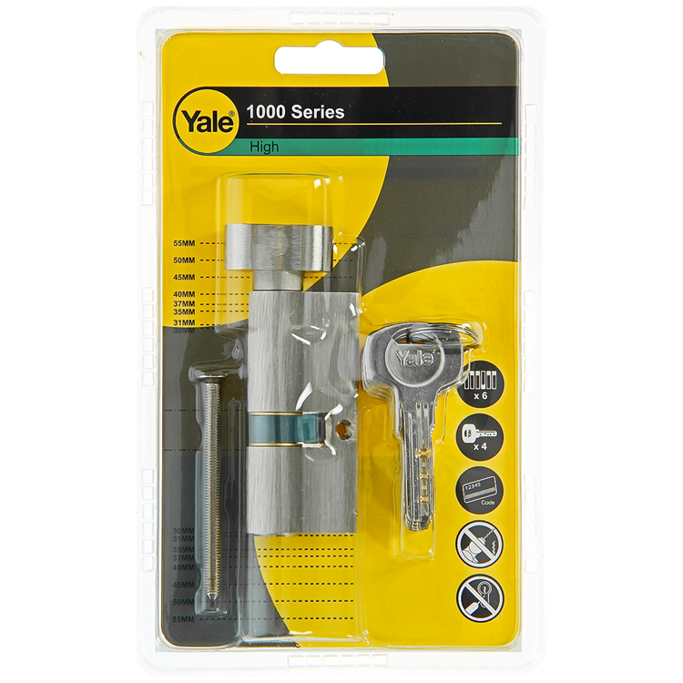 Yale 1060538 - cylindre à bouton 1000 mv 70mm (30 40) | 2 pièces