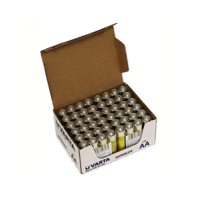 Piles Varta Superlife AA. Zinc-Carbone. par 60. (emballage atelier)