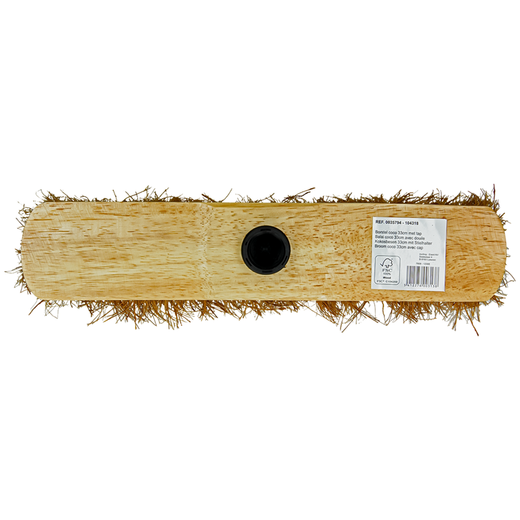 Balai coco vernis avec pivot 33cm