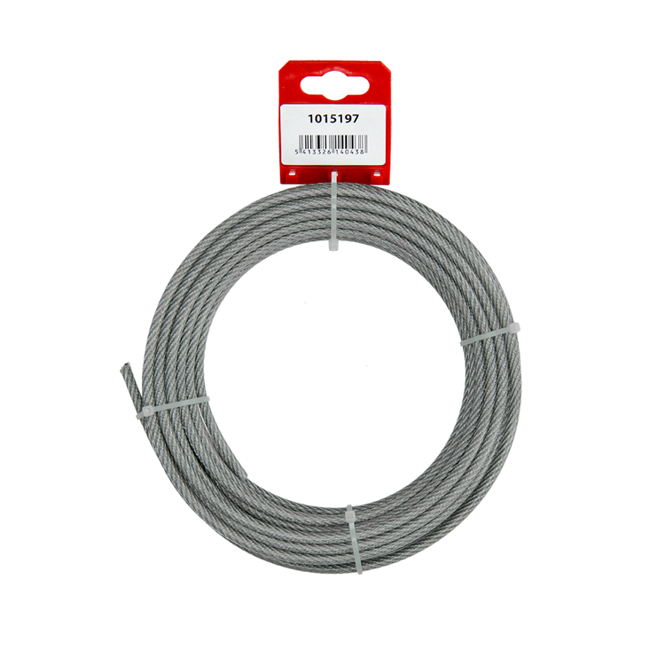 Mack 1015197 - câble acier gaine PVC 6x7 10m 4-5mm largeur 170kg din en12385-4 | 5 pièces