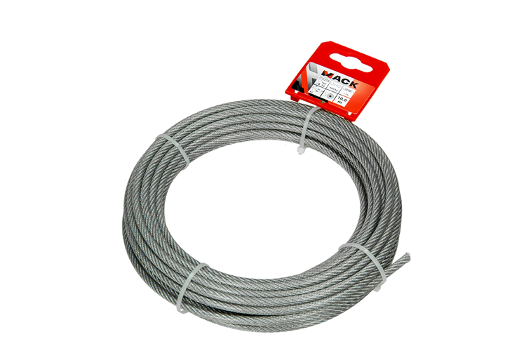 Mack 1015197 - câble acier gaine PVC 6x7 10m 4-5mm largeur 170kg din en12385-4 | 5 pièces