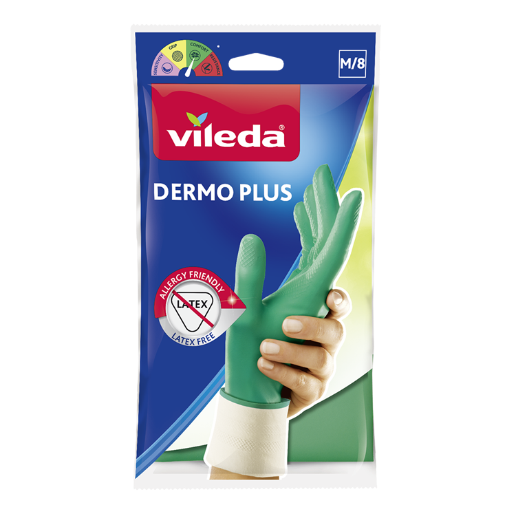 Vileda 1068887 - gants dermoplus moyen | 12 pièces