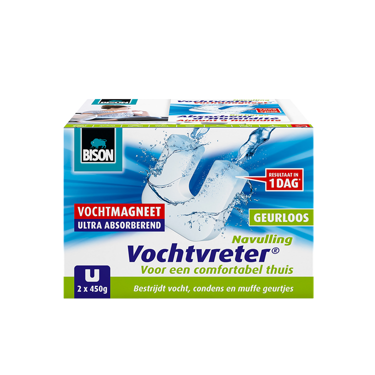 Bison 1063339 - absorbeur d'humidité ambiance aimant boîte neutre 450g a2 | 3 pièces