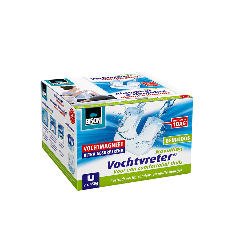 Bison 1063339 - absorbeur d'humidité ambiance aimant boîte neutre 450g a2 | 3 pièces