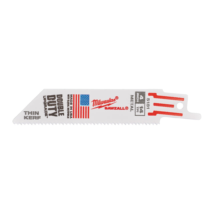 Lames de scie alternative Milwaukee à trait fin pour le métal | 100 mm x 14 tpi | 5 pièces - 48475181