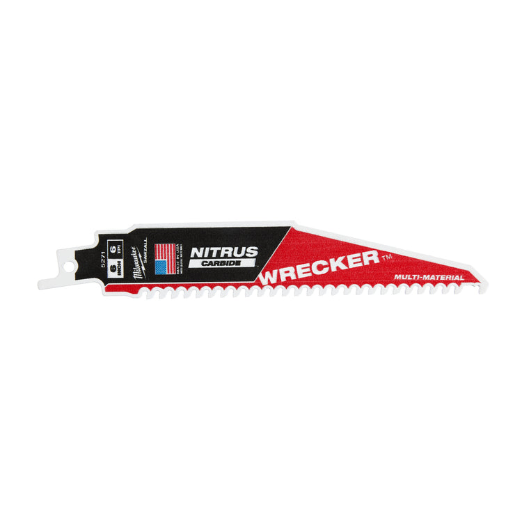 Lame de scie alternative multi-matériaux Milwaukee Sawzall dépanneuse carbure de nitrus | dépanneuse tct nitrus 150mm x 6 tpi | 1 pièce - 48475271