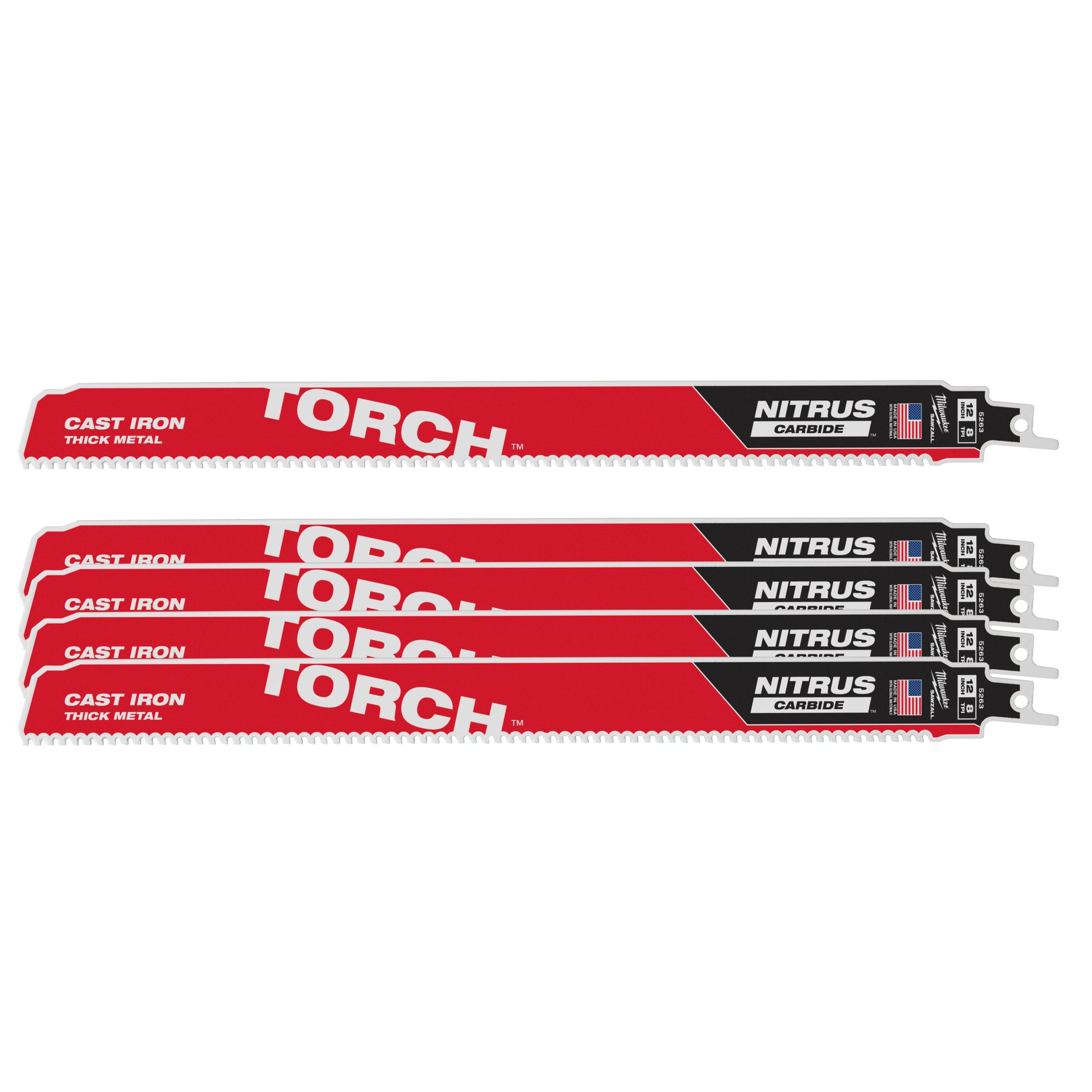 Ty milwaukee heavy du torch™ avec nitrus carbide™ | torche tct nitrus 300 mm x 8 tpi | 5 pièces - 48475563