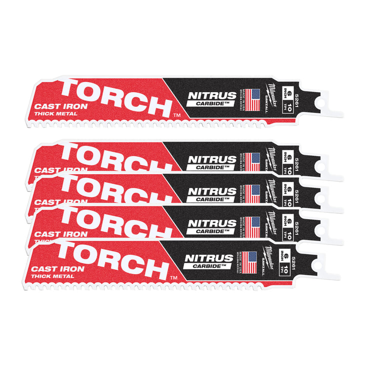 Ty milwaukee heavy du torch™ avec nitrus carbide™ | Torche tct nitrus 150 mm x 10 tpi | 5 pièces - 48476551