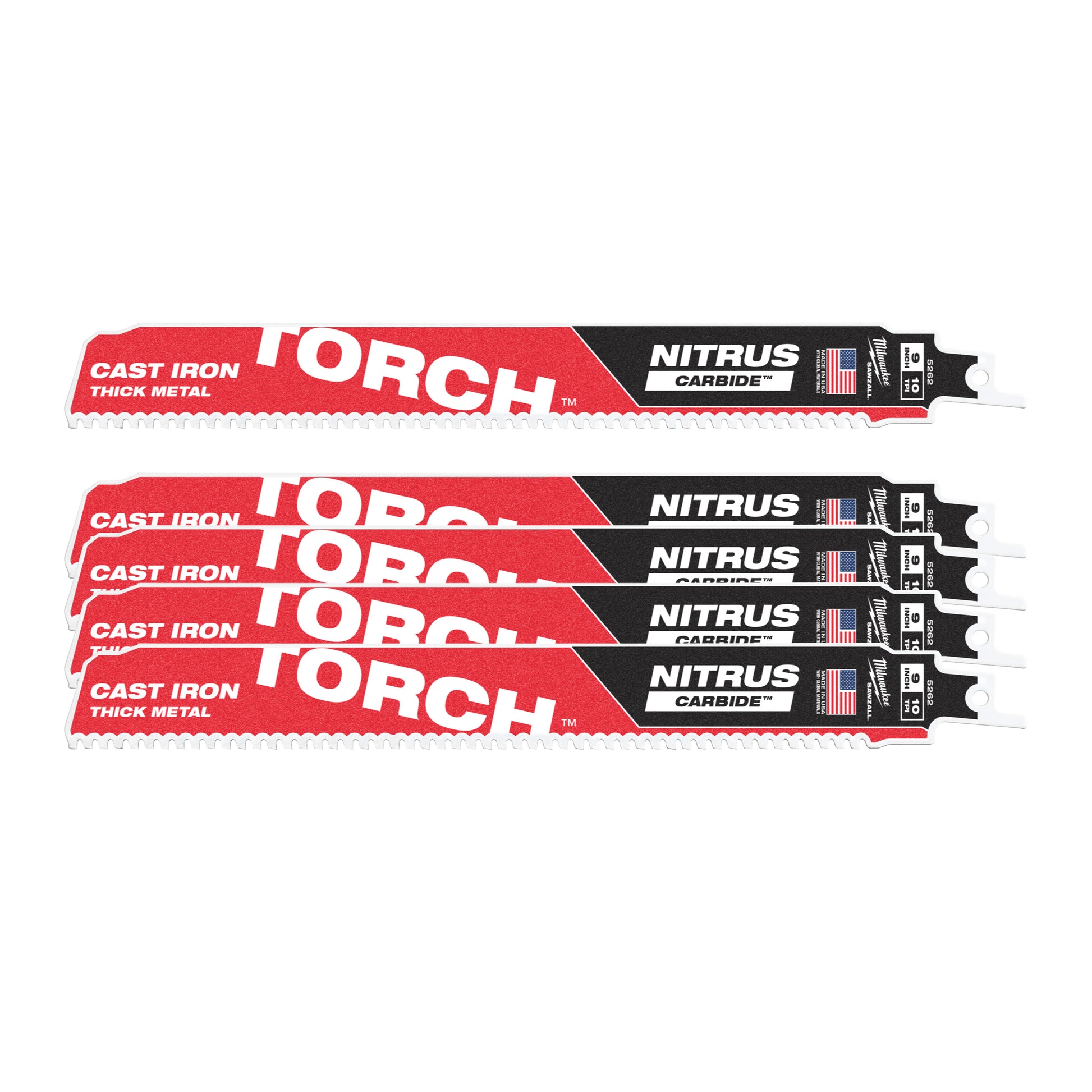 Ty milwaukee heavy du torch™ avec nitrus carbide™ | Torche tct nitrus 230 mm x 10 tpi | 5 pièces - 48476552
