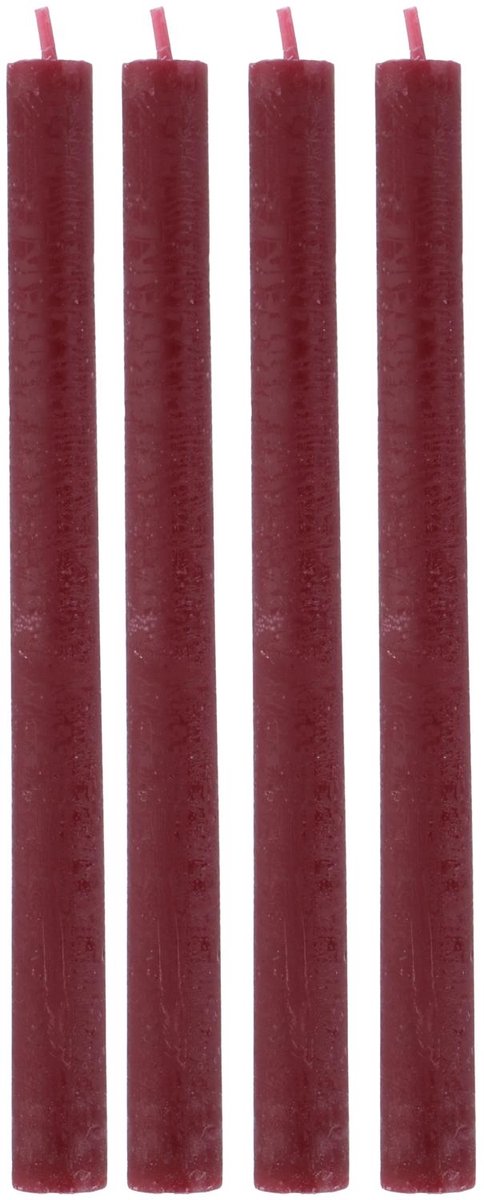 Arti casa bougies de table lot de 4 - 7 heures de combustion - bougies de table - rouge