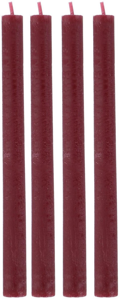 Arti casa bougies de table lot de 4 - 7 heures de combustion - bougies de table - rouge