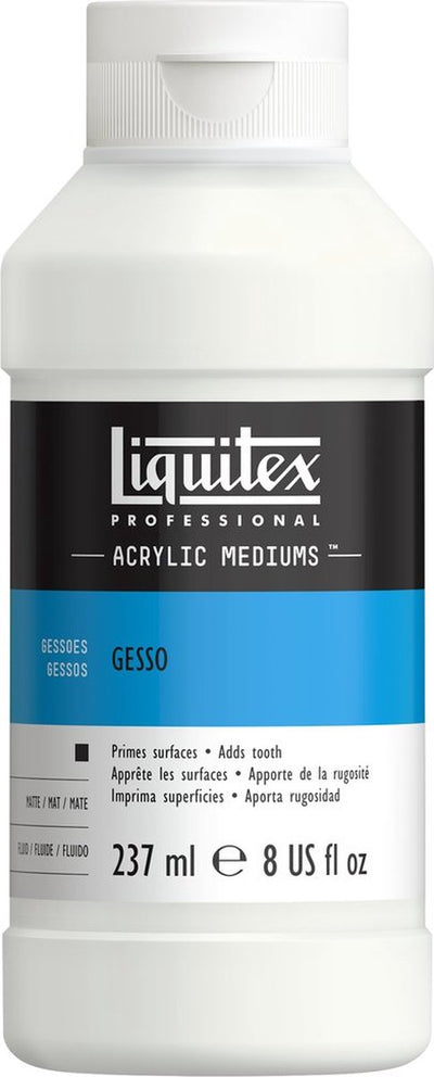 Liquitex 5308 gesso acrylique professionnel 237 ml – blanc de titane, mat, apprêt, base acrylique, base de haute qualité - gesso blanc