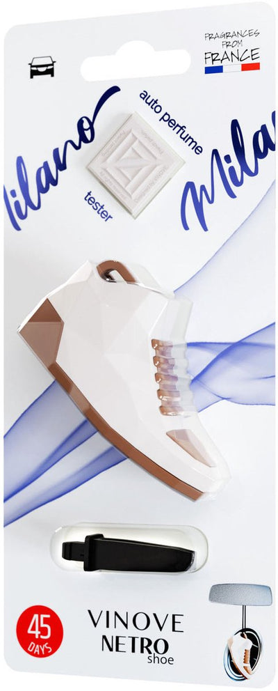 Vinove désodorisant netro shoe milano - rafraîchit jusqu'à 45 jours (plus de 6 semaines) - dans la grille d'aération - sur le rétroviseur intérieur - sans danger pour l'intérieur