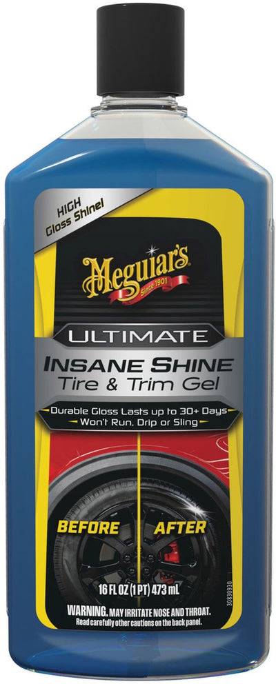 Meguiar's Meguiar's Ultimate Insane Shine Tire Trim Gel 473 ml - Gel Shine Pneu - Noir Profond Haute Brillance - Résistant au lavage sous la pluie