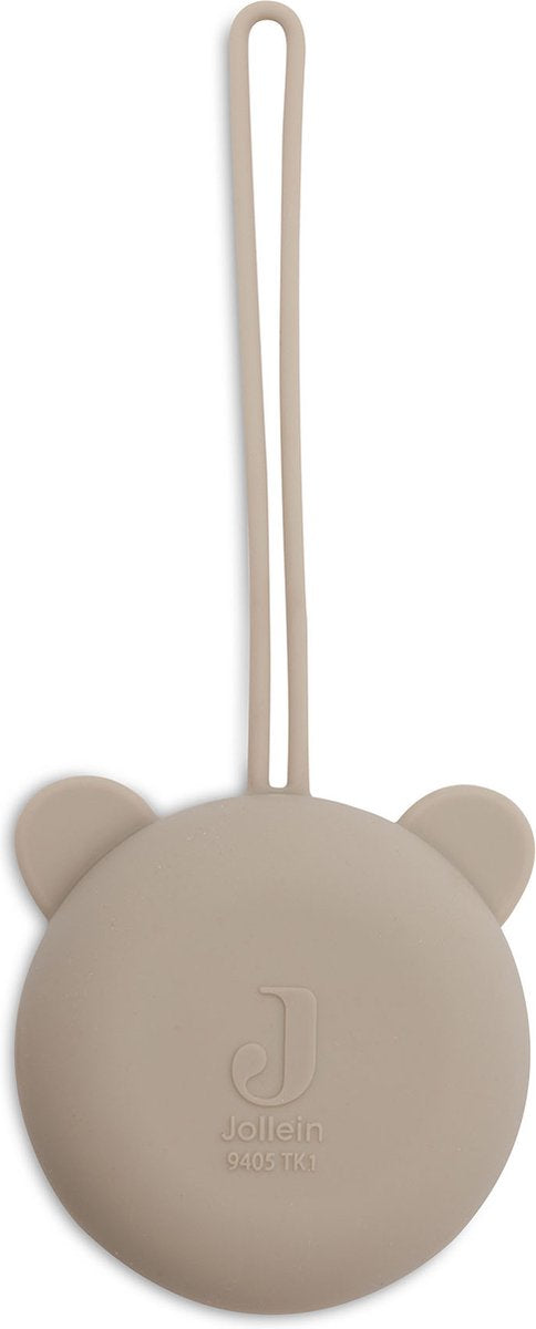 Jollein attache-tétine bébé silicone - ø7cm - vert olive