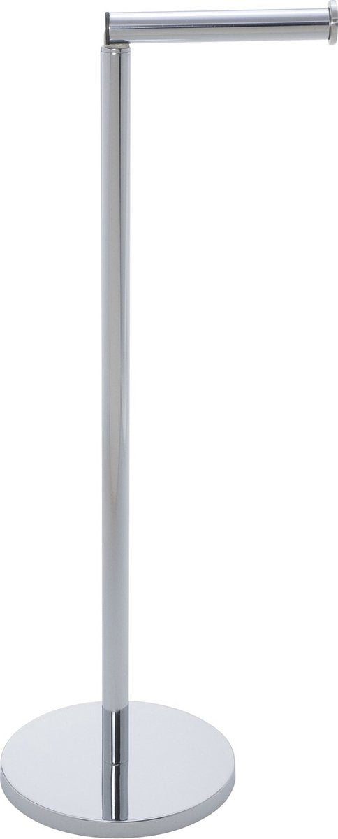 Wenko Porte-rouleau de papier toilette 2 en 1 en acier inoxydable brillant - Porte-rouleau de rechange - Porte-papier toilette sur pied - Porte-rouleau de papier toilette sur pied