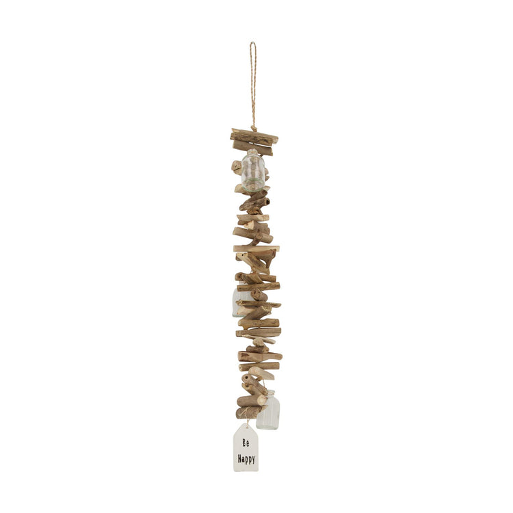 Dijk collections naturelles guirlande bois et verre 58x8x8cm