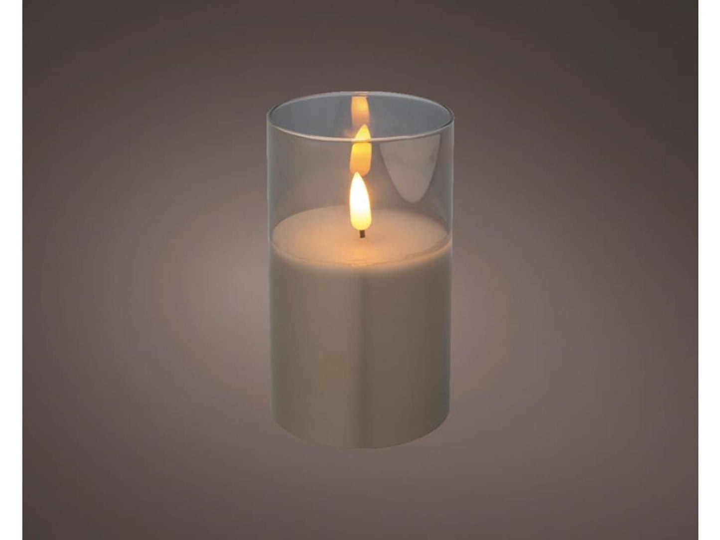 Bougie LED Lumineo en verre 12,5cm