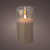 Bougie Lumineo LED en verre effet flamme 15cm gris