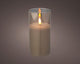 Bougie Lumineo LED en verre effet flamme 15cm gris