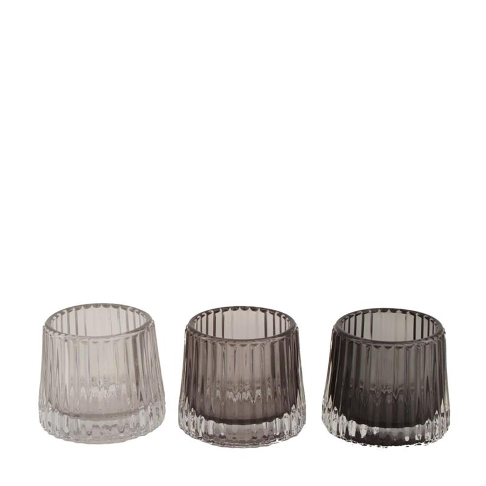 Natural collections photophore verre ø8x7cm gris