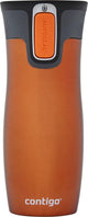 Tasse thermos Contigo West Loop à fermeture automatique, tasse isotherme en acier inoxydable, tasse à café à emporter, sans BPA, étanche, avec couvercle facile à nettoyer, garde au chaud jusqu'à 5 heures, 470 ml | mandarine