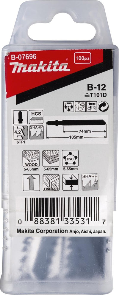 Accessoires Makita lame de scie sauteuse b12 - t101d | 100 pièces - b-07696