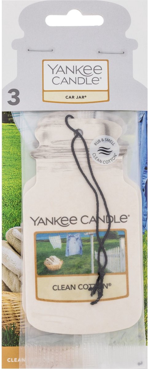 Yankee Candle parfum de voiture pot de voiture 3 pièces coton propre