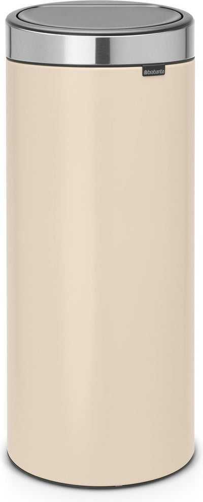 Poubelle Brabantia Touch Bin - 30 litres - couvercle FPP en acier beige mat doux