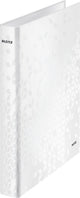 Leitz wow classeur à anneaux a4 - 2 anneaux - largeur de dos de 25 mm avec 2 anneaux en D - blanc