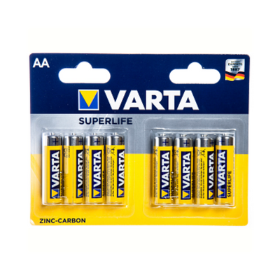 piles AA Superlife R06 1,5V zinc-carbone 8 pièces